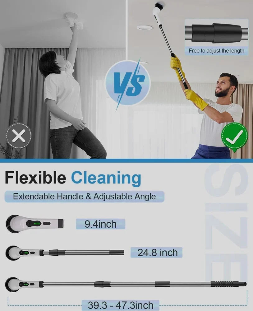 Electric Cleaning Household Multi-functional, 7-in-1 Toilet Bathroom Cleaning Brush